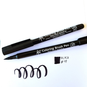 Caneta Pincel Koi Coloring Brush Pen - Black XBR#49