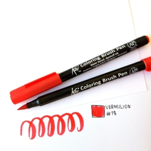 Caneta Pincel Koi Coloring Brush Pen - Vermilion XBR#18