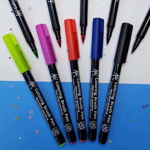Kit 5 Cores: Caneta Pincel Koi Coloring Brush Pen - Sakura - Imagem 3